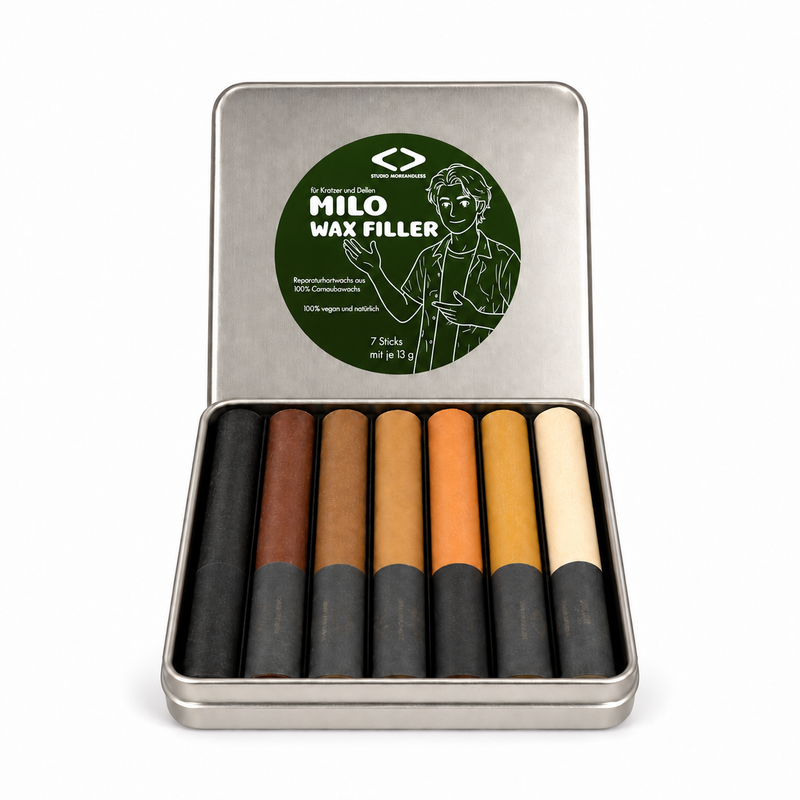 Wax Filler Tin Box Set – 100 % Carnaubawachs Holzreparatur | 7 Sticks — studio moreandless
