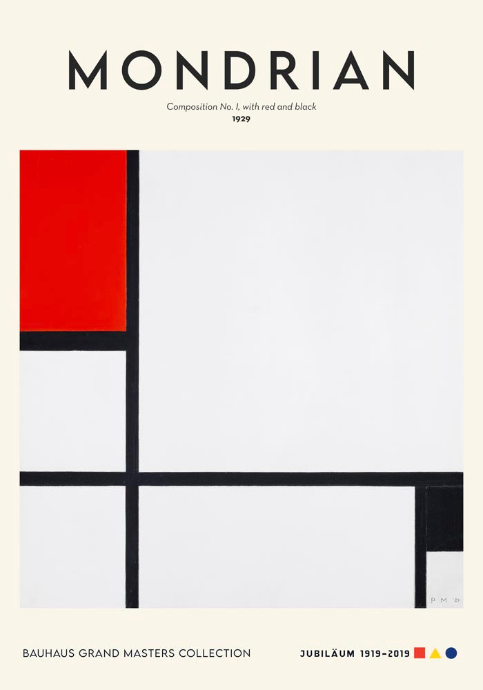 Composition No. 1 with red and black by Piet Mondrian Exhibition Poster — Ansicht 4
