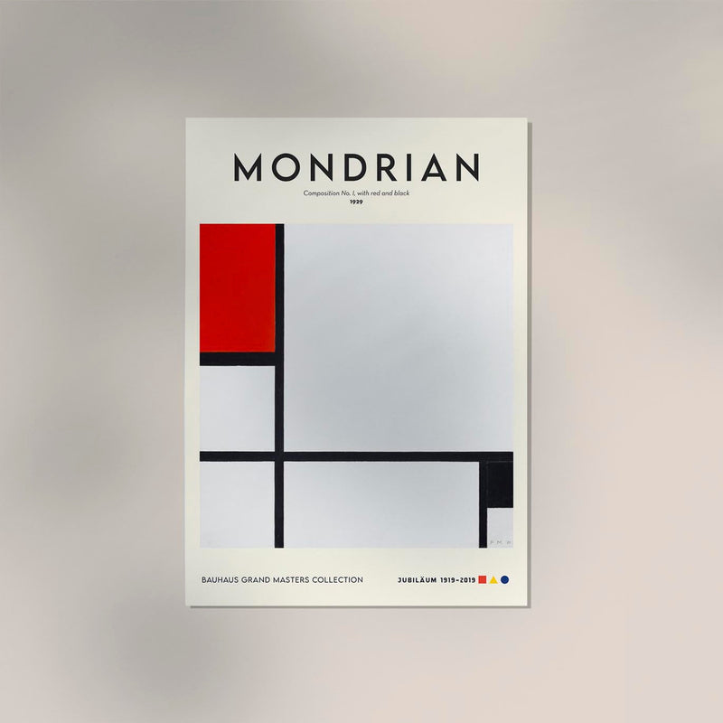 Composition No. 1 with red and black by Piet Mondrian Exhibition Poster — Ansicht 3
