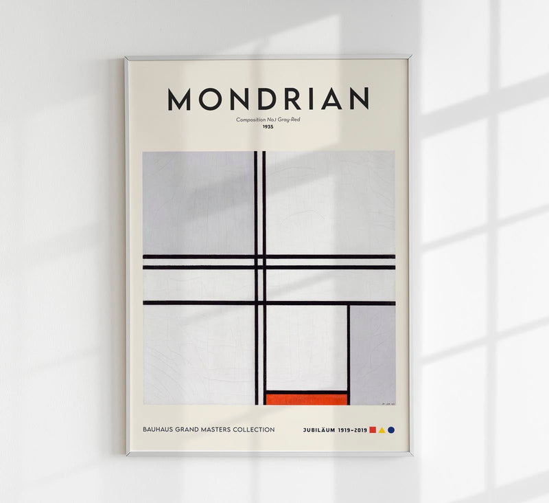 Composition No.1 Gray Red by Piet Mondrian Exhibition Poster — Patroa Studio