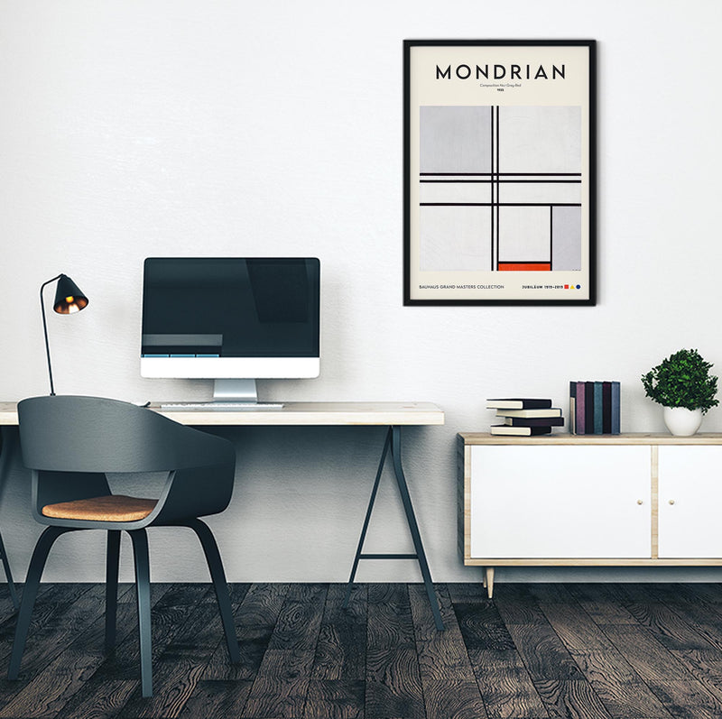 Composition No.1 Gray Red by Piet Mondrian Exhibition Poster — Ansicht 2