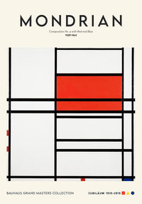 Composition No. 4 with Red and Blue Art Print – Mondrian Exhibition Poster — Ansicht 4