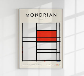 Composition No. 4 with Red and Blue Art Print – Mondrian Exhibition Poster