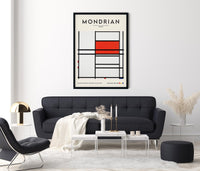 Composition No. 4 with Red and Blue Art Print – Mondrian Exhibition Poster — Ansicht 3