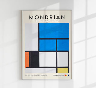 Composition with Large Blue Plane Poster - Mondrian Art Print
