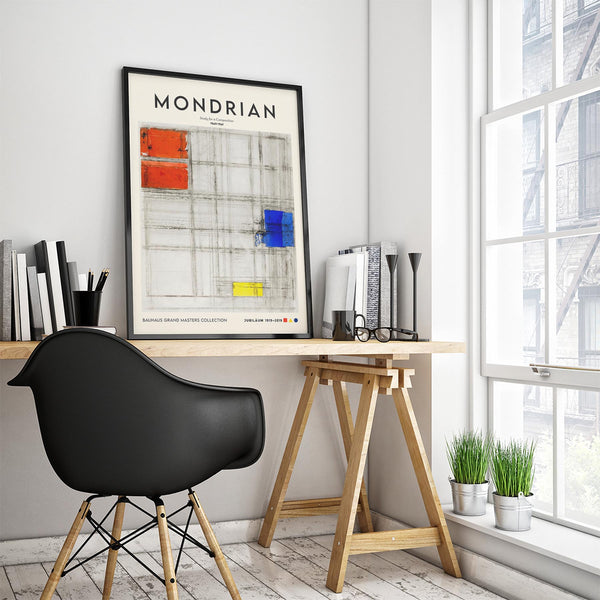Study for a Composition By Piet Mondrian Exhibition Poster – Kunstdruck