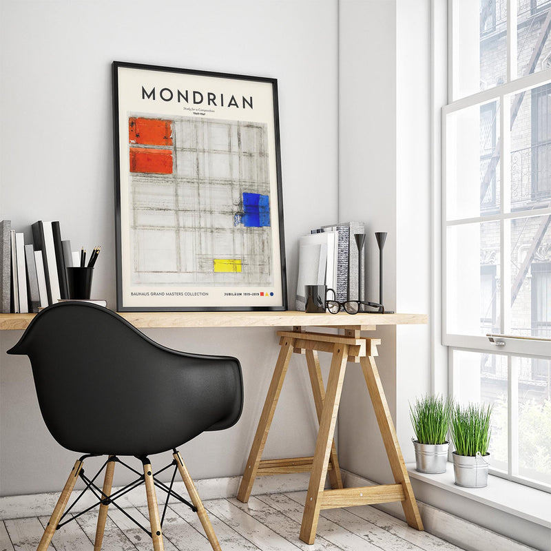 Study for a Composition By Piet Mondrian Exhibition Poster – Kunstdruck — Ansicht 2