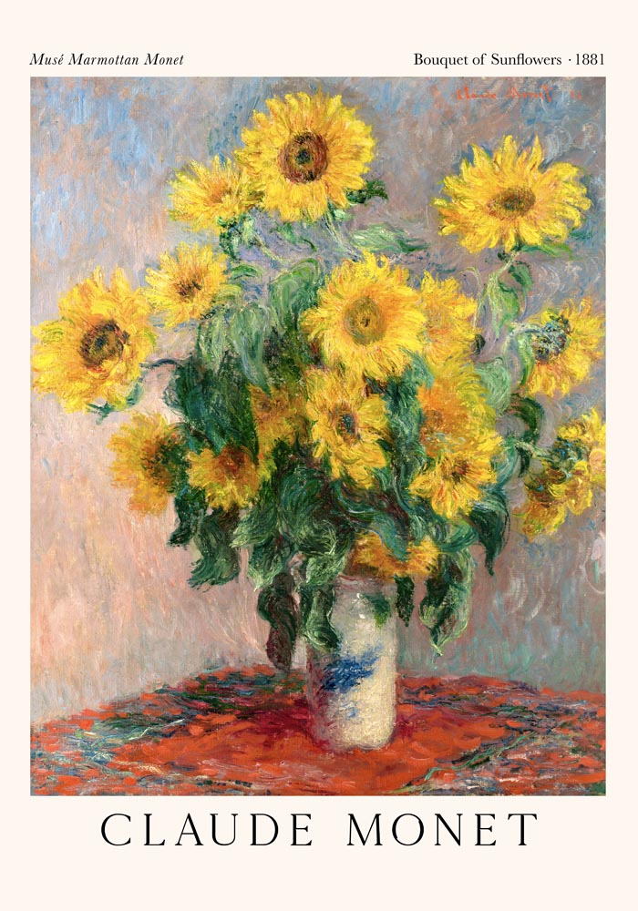 Bouquet of Sunflowers Exhibition Poster – Claude Monet Kunstdruck — Ansicht 3