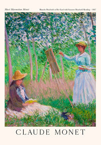 Blanche Hoschedé at Her Easel with Suzanne Hoschedé Reading by Claude Monet Exhibition Poster – Fine Art Print — Ansicht 3