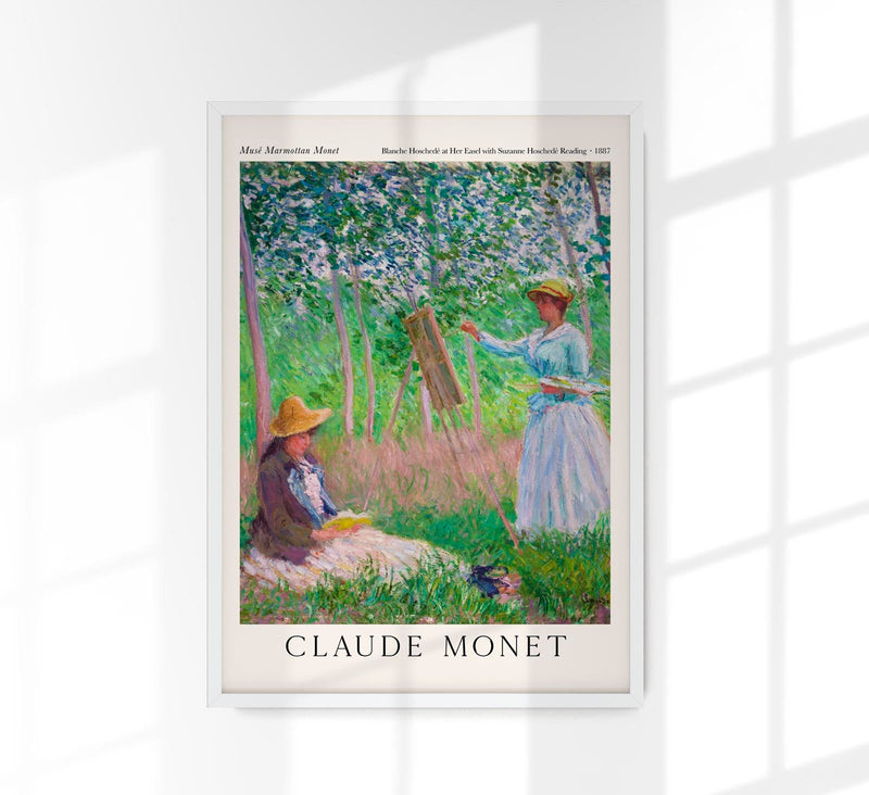 Blanche Hoschedé at Her Easel with Suzanne Hoschedé Reading by Claude Monet Exhibition Poster – Fine Art Print — Patroa Studio