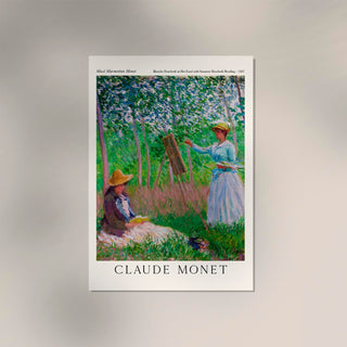 Blanche Hoschedé at Her Easel with Suzanne Hoschedé Reading by Claude Monet Exhibition Poster – Fine Art Print | Impressionismus | Museum
