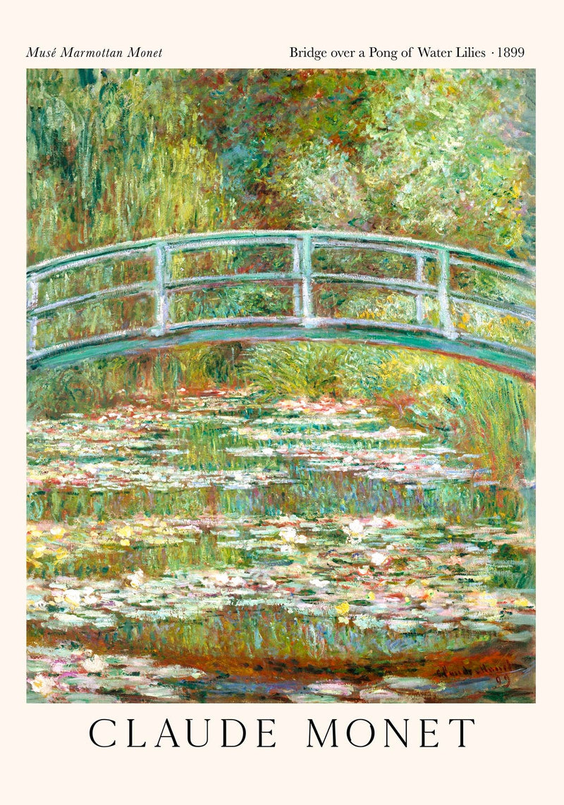 Bridge Over a Pond of Waterlilies Ausstellungsposter von Claude Monet – Fine-Art Giclée oder Canvas — Ansicht 4