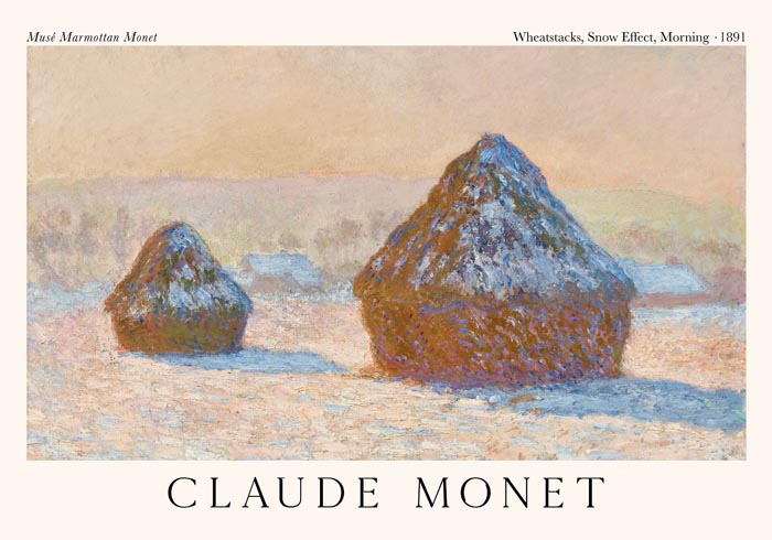 Wheatstacks, Snow Effect, Morning – Claude Monet Fine Art Print | UV-beständig — Ansicht 3