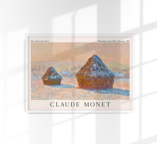 Wheatstacks, Snow Effect, Morning – Claude Monet Exhibition Poster | Fine Art Print | UV-beständig | Premium Galeriequalität