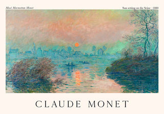 Sun setting on the Seine by Claude Monet – Exhibition Poster | Kunstdruck | impressionistische Landschaft