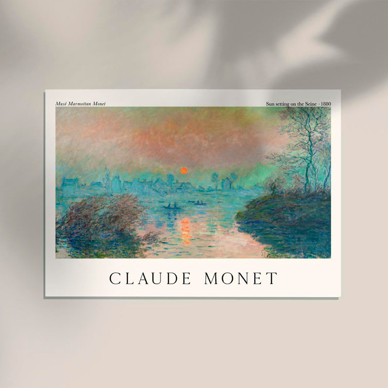 Sun setting on the Seine by Claude Monet – Exhibition Poster Kunstdruck impressionistische Landschaft — Ansicht 2