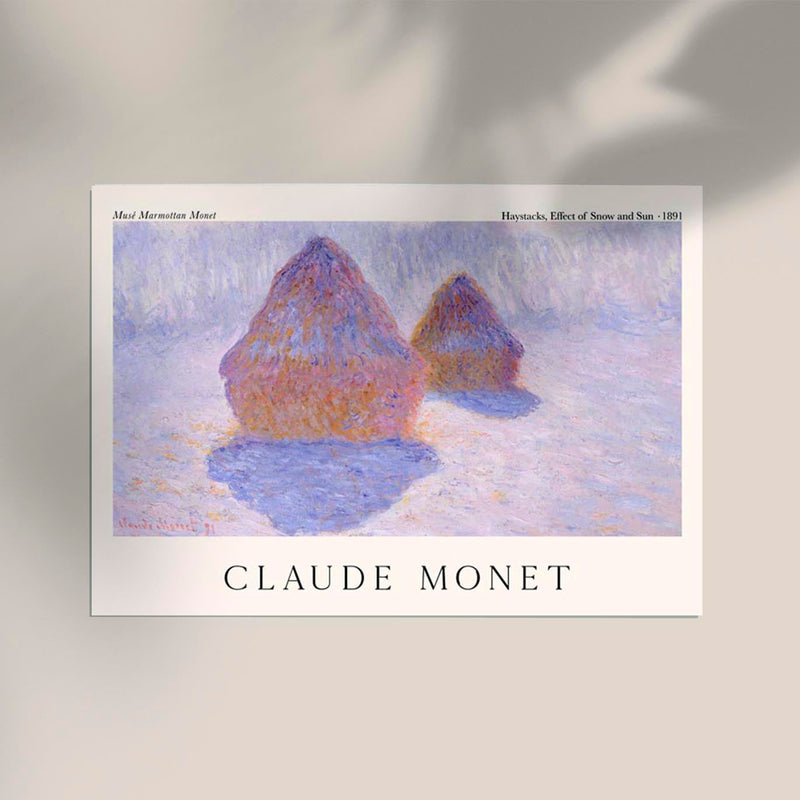 Claude Monet Haystacks Effekt Schnee Sonne – Fine Art Print UV-resistent Canvas — Ansicht 2
