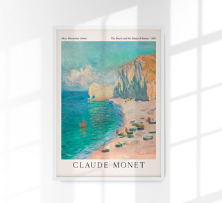 The Beach and the Falaise d'Amont by Monet Exhibition Poster – Fine Art Print | UV-resistent | Impressionistische Küstenkunst