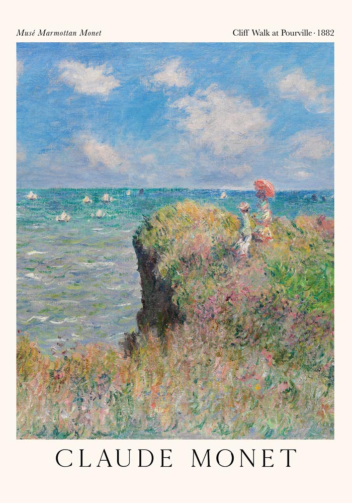 Cliff Walk at Pourville – Fine Art Print Monet Impressionismus Ausstellungsposter — Ansicht 3