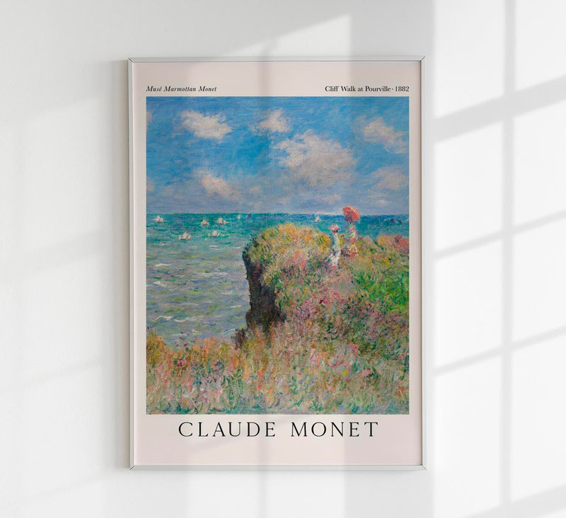 Cliff Walk at Pourville – Fine Art Print Monet Impressionismus Ausstellungsposter — Patroa Studio