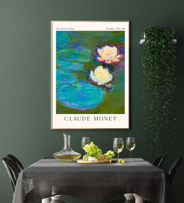 Nymphea Vertical by Claude Monet Exhibition Poster – Vertical Impressionistic Depiction