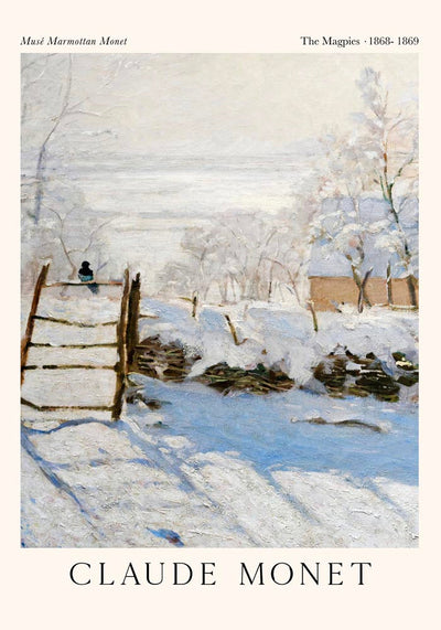 The Magpies (Vertical) – Claude Monet Exhibition Poster | Fine Art Print