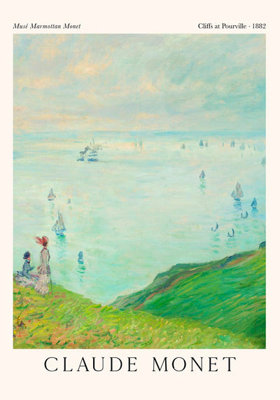 Cliffs at Pourville – Fine Art Print Impressionismus Monet Ausstellungsposter