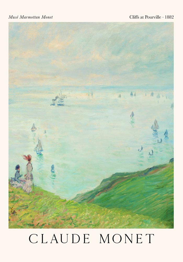 Cliffs at Pourville – Fine Art Print Impressionismus Monet Ausstellungsposter — Ansicht 4