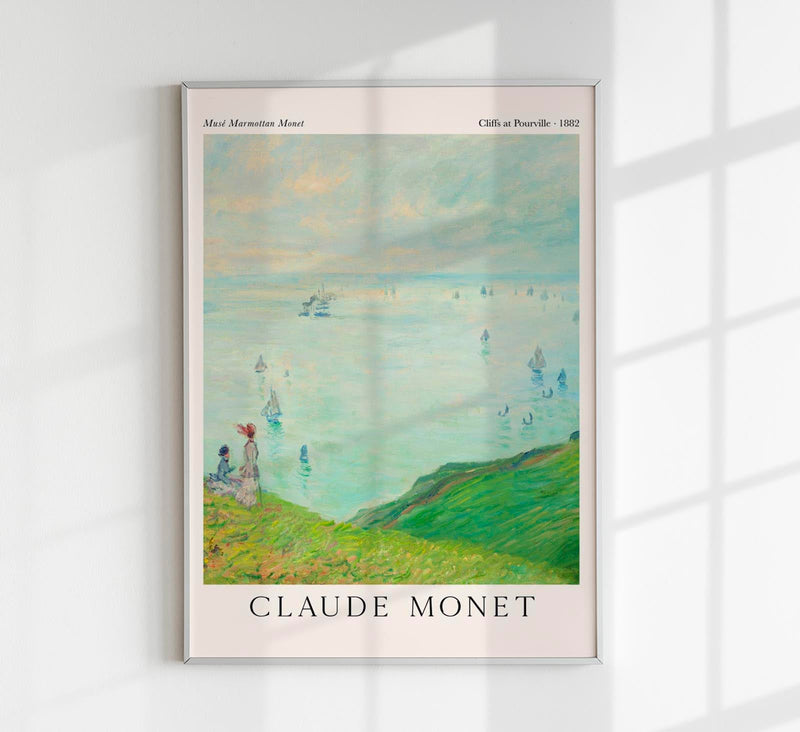 Cliffs at Pourville – Fine Art Print Impressionismus Monet Ausstellungsposter — Patroa Studio
