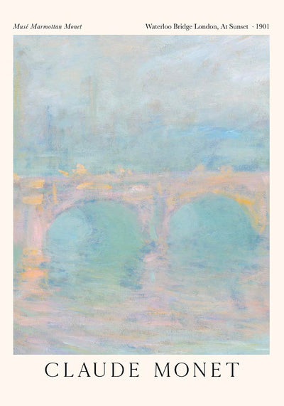 Waterloo Bridge, London at Sunset – Claude Monet Fine Art Print