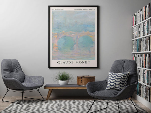 Waterloo Bridge, London at Sunset – Claude Monet Fine Art Print
