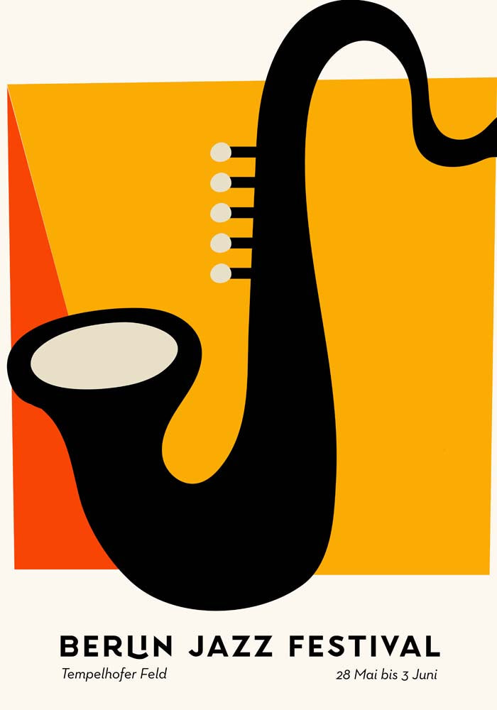 Sax Berlin Jazz Music Poster - Fine Art Print UV-resistant — Ansicht 4