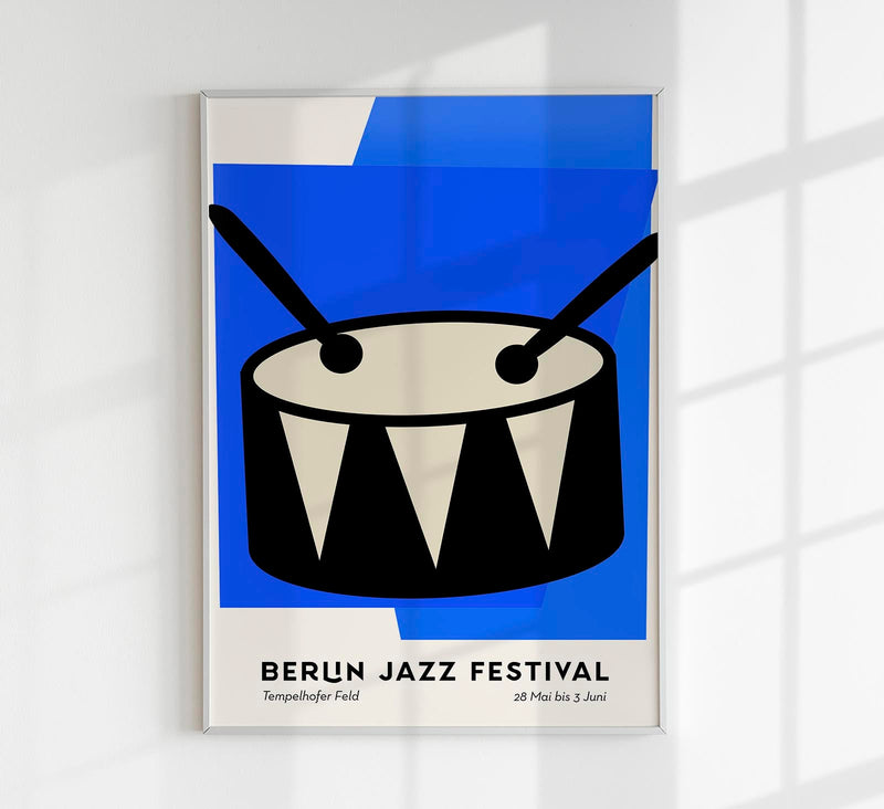 Drum Berlin Jazz Music Poster Fine Art Print Kunstdruck Wandbild — Patroa Studio