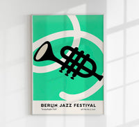 Trumpet Berlin Jazz Music Poster – Fine Art Print UV-resistent Leinwand — Ansicht 1