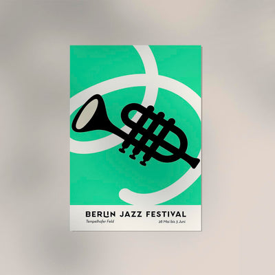 Trumpet Berlin Jazz Music Poster – Fine Art Print UV-resistent Leinwand