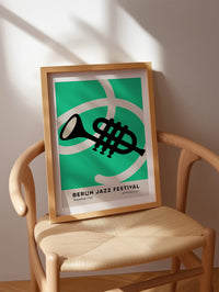Trumpet Berlin Jazz Music Poster – Fine Art Print UV-resistent Leinwand — Ansicht 2