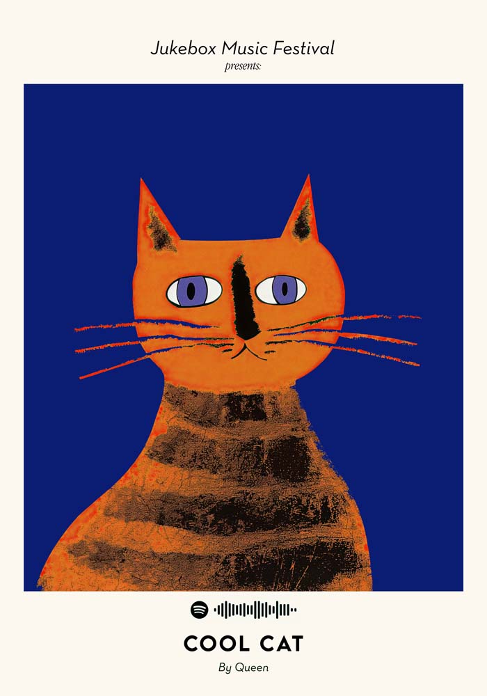 Queen Cool Cat Music Art Print – UV-resistent Fine Art Poster — Ansicht 4