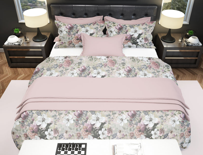 Duvet Cover Set Magnolia Pink – 100% mercerized cotton, 300 TC sateen, easy iron — Ansicht 1