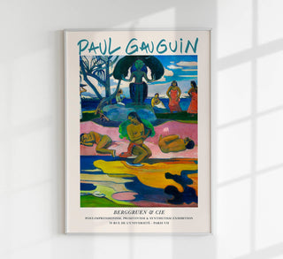 Mahana No Atua von Paul Gauguin als Fine Art Canvas Poster: Tahitianische Göttin-Vision mit kräftigen Farben und primitiven Formen für exotische Kunstliebhaber.
