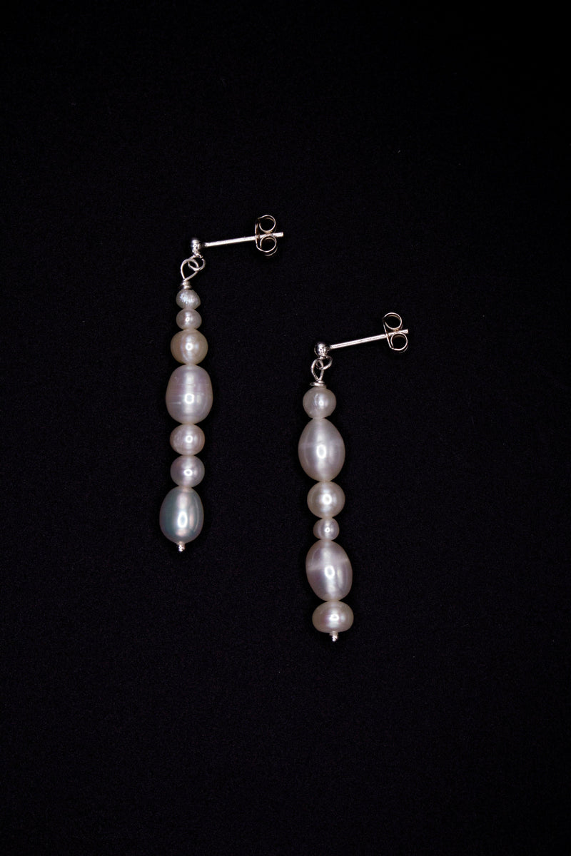 Manon Pearl Earrings - Freshwater Pearls 925 Sterling Silver Gold Plated — Ansicht 5