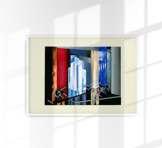 Maquettes de Théâtre 10 von Alexandra Exter als Fine Art Canvas Poster: Avantgardistisches Bühnenbild mit geometrischen Formen aus den 1920er Jahren für Theater- und Kunstliebhaber.
