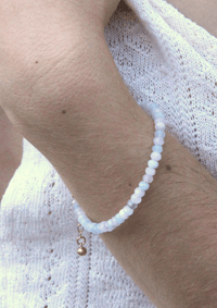 Marina Pearl Bracelet Aquamarine Morganite 14k Gold 925 Silver Handmade — Ansicht 2