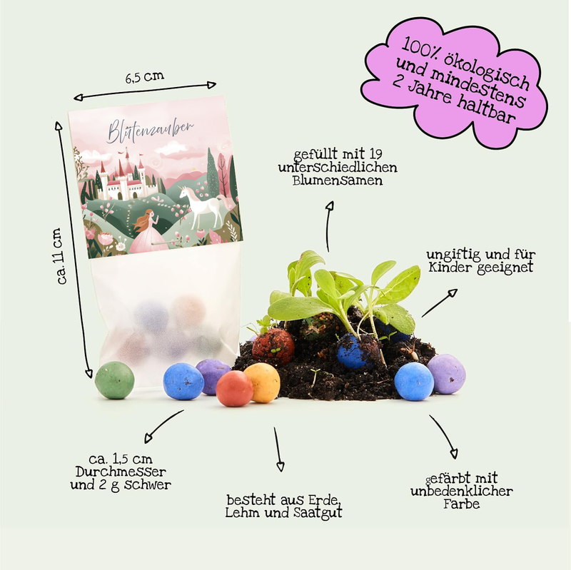 10x5 Flower Marbles in a Bag – Floral Charm — Ansicht 5
