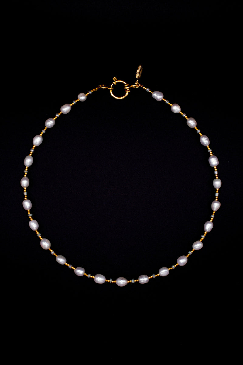 Mathilda Pearl Necklace – Handcrafted with Miyuki & Freshwater Pearls — Soorbeet