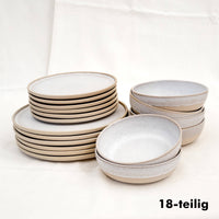 Aalina Geschirrset Steingut – beige-weiß, handgefertigt, 6–30 Teile — Ansicht 11