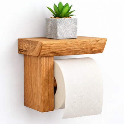 Toilettenpapierhalter CULTUS Massivholz Eiche handgefertigt