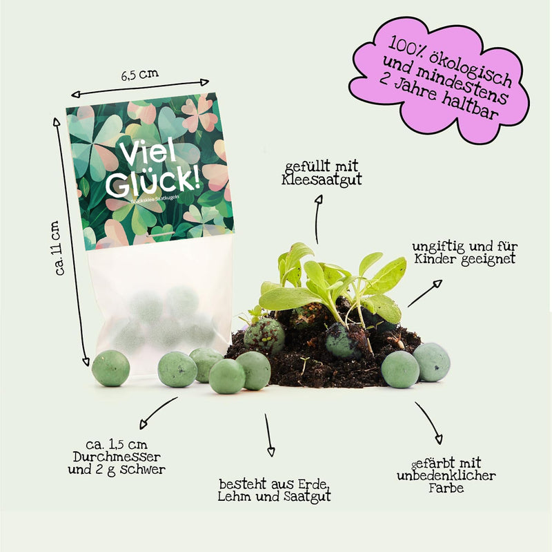 10x5 flower seed bombs in "Good Luck" bag – handmade — Ansicht 3