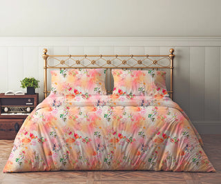 Bettwäsche Set Monet Peach – 100% Lyocell | Satin 250 TC | Seidig glänzend