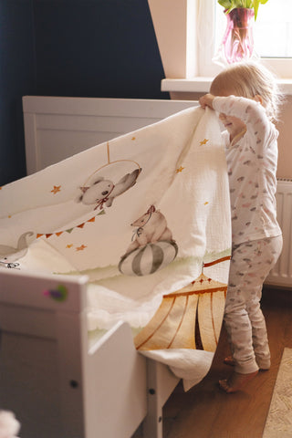 Zirkus Premium Kinderbettwäsche – Manege der Träume | OEKO‑Tex | Hautfreundlich