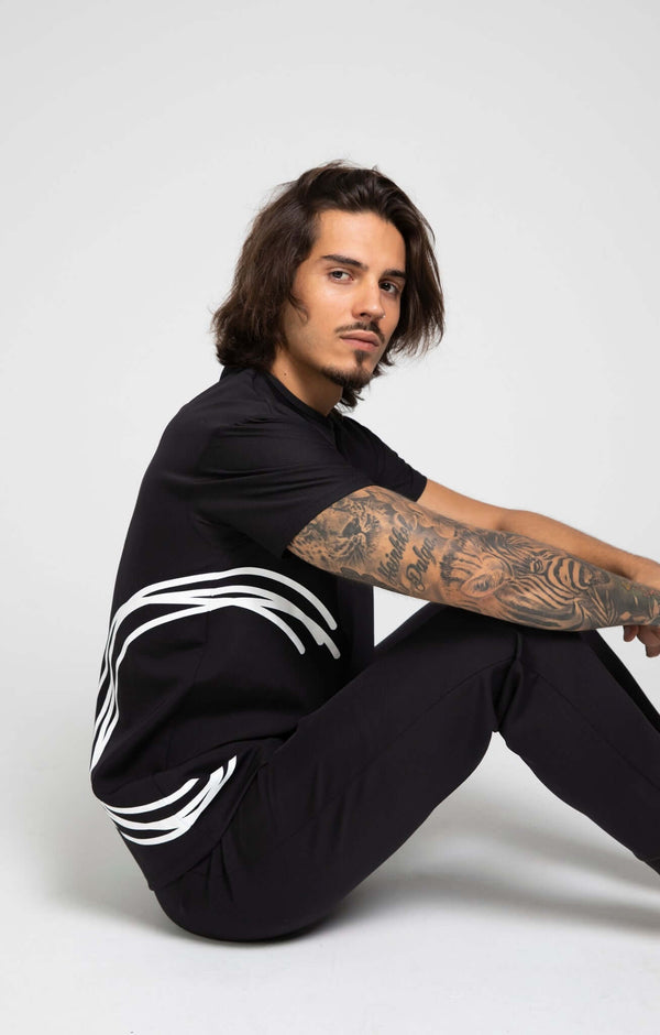 HACOY Sports Pants Schwarz – Lockerer Schnitt mit Monogramm-Detail